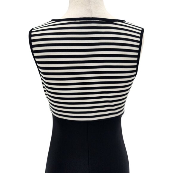 Vintage City Triangles Womens Small Dress Mini Stripe Black White Nineties Party - Picture 5 of 8